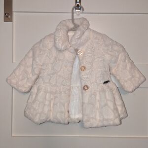 Calvin Klein Jeans 18 month Faux Fur Jacket. Baby Faux Fur Jacket. Ivory.